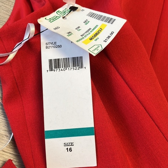 NWT! Chetta B Red Sheath Dress Size: 16 - Picture 3 of 5